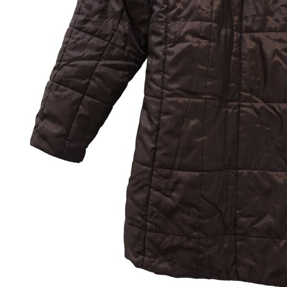 L.L. Bean Puffer Jacket Sz S Chocolate Brown Hooded Zip Up Lightweight - Picture 12 of 13